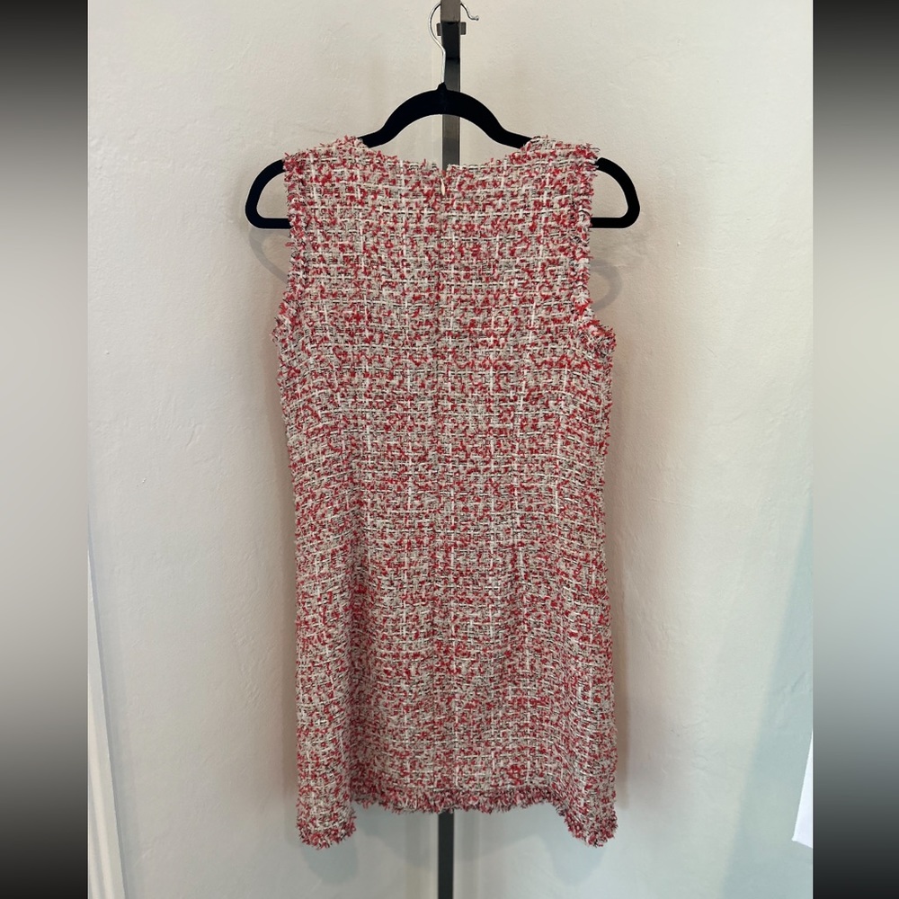Ann Taylor Red and White Tweed Mini Dress